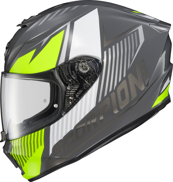 Scorpion EXO - EXO R330 Hawker Helmet, motorcycle helmet, front three-quarter view, color options: 2XL, LG, MD, SM, XL, sizes: Hi-Viz, Light Blue, Phantom, Red