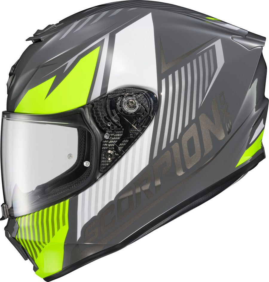 Scorpion EXO - EXO R330 Hawker Helmet, motorcycle helmet, front three-quarter view, color options: 2XL, LG, MD, SM, XL, sizes: Hi-Viz, Light Blue, Phantom, Red