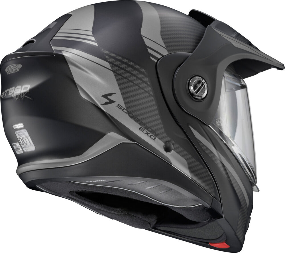 Scorpion EXO - EXO-AT960 Monk Helmet, detail view, color options: 2XL, 3XL, L, M, S, XL, sizes: Monk Black/Red, Monk Grey/Hi-Viz, Monk Phantom, Monk White/Blue