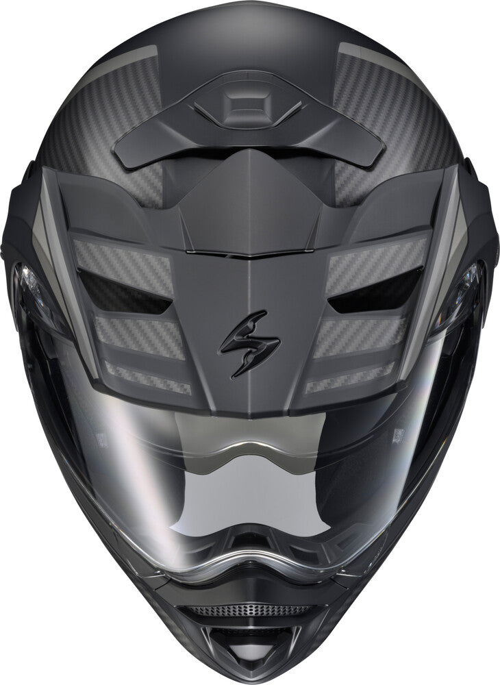 Scorpion EXO - EXO-AT960 Monk Helmet, detail view, color options: 2XL, 3XL, L, M, S, XL, sizes: Monk Black/Red, Monk Grey/Hi-Viz, Monk Phantom, Monk White/Blue