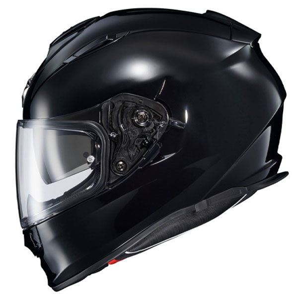 Scorpion EXO - Ryzer Helmet, motorcycle helmet, front three-quarter view, color options: 2XL, LG, MD, SM, XL, XS, sizes: Gloss Black, Gloss White, Matte Black