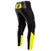 Shot Race Gear Contact Patrol pants, black/neon yellow—vented mesh, reinforced saddle; men’s 28–40 (back side view).