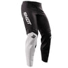 Right side view of Shot Race Gear Draw Squad Pants black—leather heat guards, breathable liner. Size 32, SKU A07-11D1-A01-32.