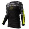Shot Race Gear Contact Patrol jersey, black/neon yellow—vented mesh panels, sport collar; men’s S–4XL (front).