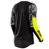 Shot Race Gear Contact Patrol jersey, black/neon yellow—breathable, drop-tail hem; men’s S–4XL (back).
