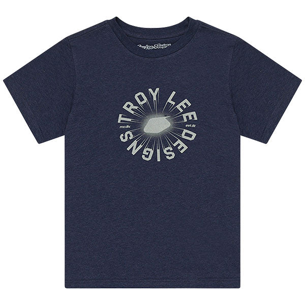 Crisp studio image on a white background of Troy Lee Designs Rotation Tee (Youth); showing tee fit, printed graphics, and crew neckline; SKU 7247300