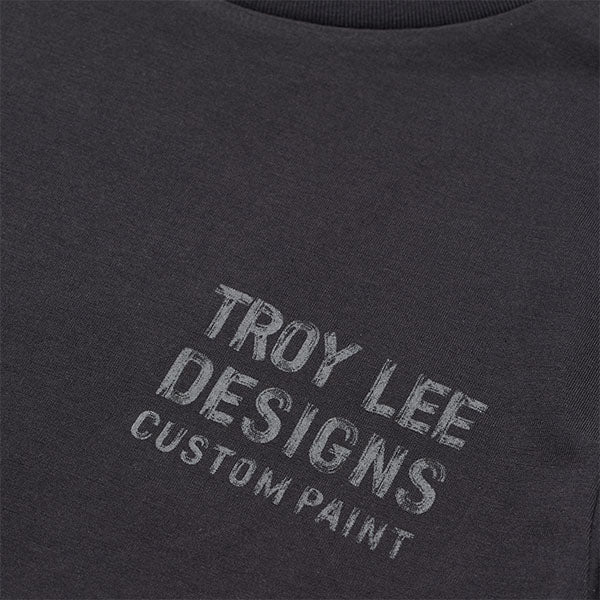 Professional studio photo of Troy Lee Designs Paint Shop Tee (Womens); showing tee fit, printed graphics, and crew neckline; SKU 7537290; Sizes: S-XL