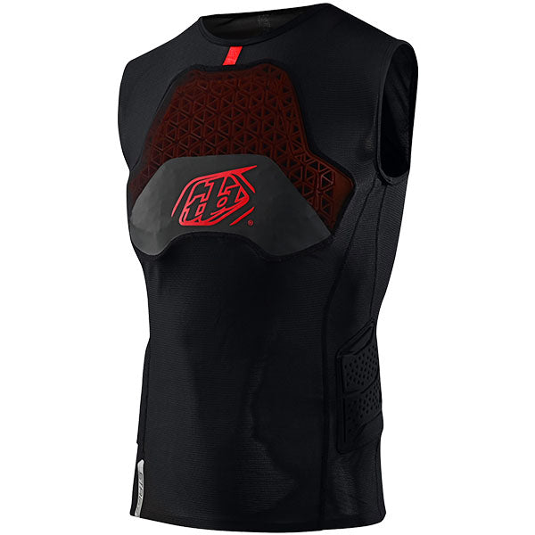 Troy Lee Designs Stage Ghost D30 Vest Base Layer front angle view in Blk sizes SM, MD, LG, XL SKU 56390600. Base Layer Shirt | Available at BTO Sports