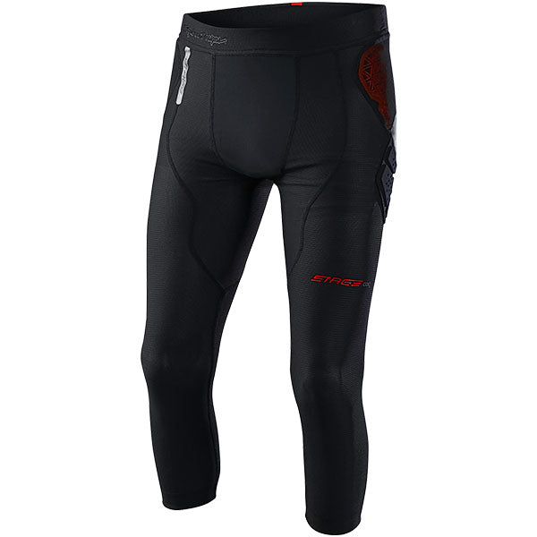Troy Lee Designs Stage Ghost D30 Pant Base Layer front angle view in Blk sizes SM, MD, LG, XL SKU 56490600. Base Layer Pants | Available at BTO Sports