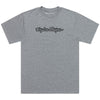 Clean studio shot of Troy Lee Designs Signature Tee; showing tee fit, printed graphics, and crew neckline; SKU 7019170; Sizes: S-2XL