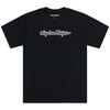 Clean studio shot of Troy Lee Designs Signature Tee; showing tee fit, printed graphics, and crew neckline; SKU 7019170; Sizes: S-2XL