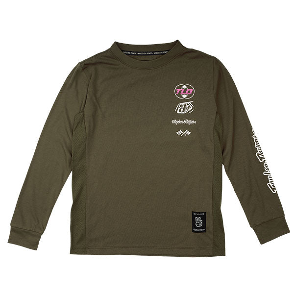 Product image of Troy Lee Designs - Skyline Worldwide Long Sleeve Ride Tee (MTB) (Youth) SKU:385148001 | Designed for Mountain Bike, BMX and E-Bike riders | Available at BTO Sports
