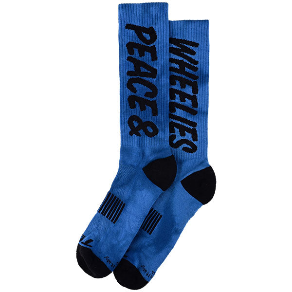 Product image of Troy Lee Designs - Peace & Wheelies Performance Socks (MTB) SKU:853725022 | Designed for Mountain Bike, BMX and E-Bike riders | Available at BTO Sports