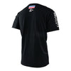 Studio photo on a white background of Troy Lee Designs GasGas Team Tee; showing tee fit, printed graphics, and crew neckline; SKU 7015990; Sizes: S-2XL