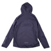 Troy Lee Designs Resist Pro Mono mountain bike jacket in Carbon, rear view showing the hood and back panel construction
