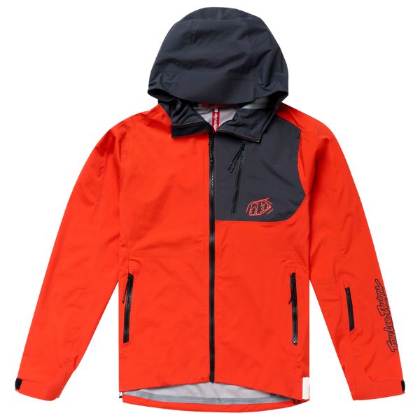 Troy Lee Designs Resist Mono Jacket Mountain Bike front angle view in Fuego sizes XS, SM, MD, LG, XL, 2X SKU 87693103. Riding Jacket | Available at BTO Sports