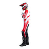Side view of the Troy Lee Designs GP Pro Jersey in a white and red with matching pant, boots, helmet and goggles on a model | SKU:  | Available at BTO Sports