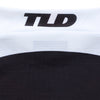 Close-up of the back collar of a Troy Lee Designs (TLD) GP Pro motocross jersey in White/Red, showing the black 'TLD' logo. SKU: 377262022 | SKU:  | Available at BTO Sports