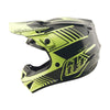Side profile view of a troy lee designs gp pro segment motocross helmet in glo yellow, showcasing the helmet's shape and design. | Troy Lee Designs - GP Pro Segment MIPS Helmet | SKU 1017730 | Colors: Glo Yellow/Black, Taupe | Sizes: XS to 2X | Available at BTO Sports