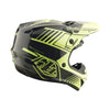 Side profile view of a troy lee designs gp pro segment motocross helmet in glo yellow, showcasing the helmet's shape and design. | Troy Lee Designs - GP Pro Segment MIPS Helmet | SKU 1017730 | Colors: Glo Yellow/Black, Taupe | Sizes: XS to 2X | Available at BTO Sports