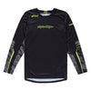 A full front view of the Troy Lee Designs Scout GP Pro jersey in a black and gray 