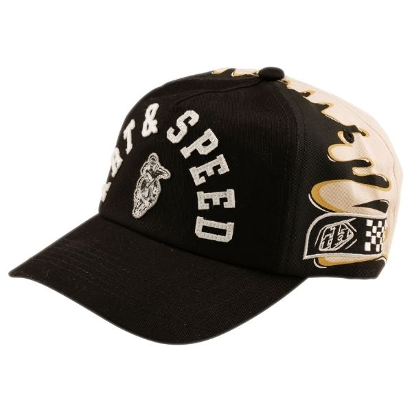 Troy Lee Designs - Finish Line Unstructured Curved Snapback Hat riding gear in Black/Pumice product view sku 795235000