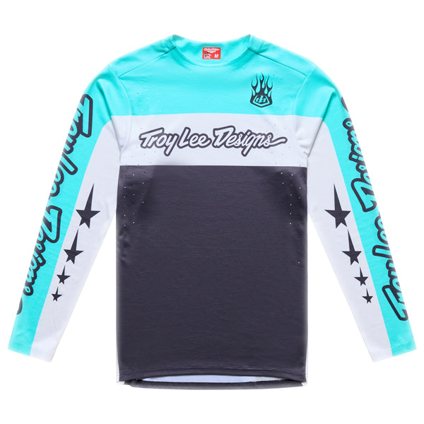 Troy Lee Designs - Sprint Pro Yo Moto Long Sleeve Jersey (MTB) mountain bike jersey in Carbon product view sku 313052002