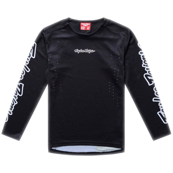 Troy Lee Designs - Sprint Pro Mono Long Sleeve Jersey (MTB) (Youth) mountain bike jersey in Black product view sku 315931001