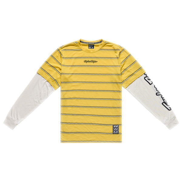 Troy Lee Designs - Skyline Fakie Stripe Long Sleeve Ride Tee (MTB) mountain bike gear in Butter product view sku 332260002