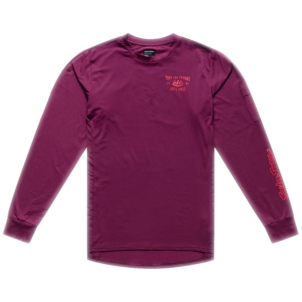 Troy Lee Designs - Ruckus Lockdown Long Sleeve Ride Tee (MTB) mountain bike gear in Sangria product view sku 371026002