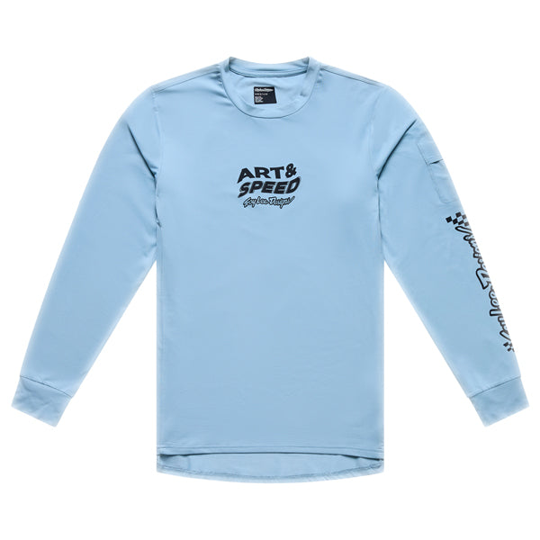 Troy Lee Designs - Ruckus Waves Long Sleeve Ride Tee (MTB) mountain bike gear in Dawn Blue product view sku 371048002