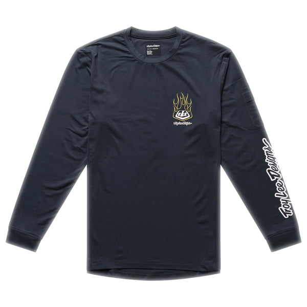 Troy Lee Designs - Ruckus Pressed Long Sleeve Ride Tee (MTB) (Youth) mountain bike gear in Carbon product view sku 386032001