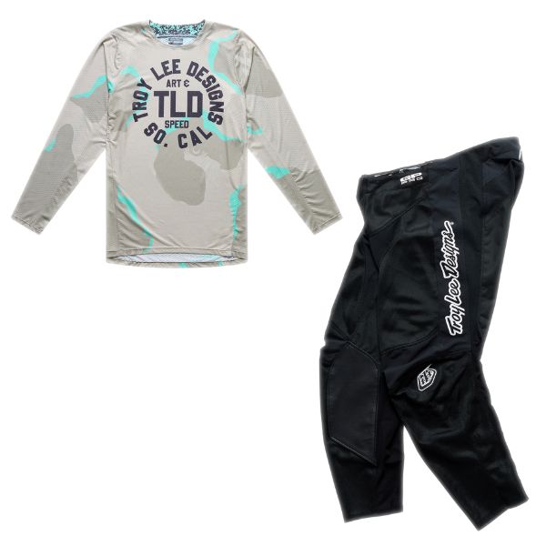 Troy Lee Designs - GP Pro Air Camo Jersey, Pant Combo motocross jersey in Aqua Desert/Black product view