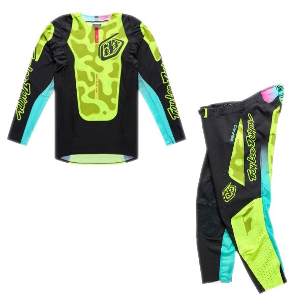 Troy Lee Designs - SE Pro Myth Jersey, Pant Combo motocross jersey in Black/Flo Yellow product view