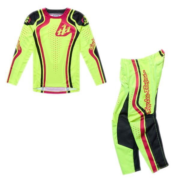 Troy Lee Designs - GP Pro Roller Jersey, Pant Combo (Youth) motocross jersey in Flo Yellow/Fuchsia product view