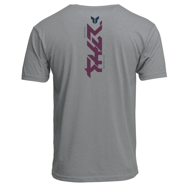 Crisp studio image on a white background of Thor Vert Tee; showing tee fit, printed graphics, and crew neckline; SKU 3030250; Colors: Navy, Heather Gray