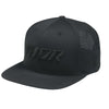 The Thor Corp Hat Sku 25014292 in Black with design on Front of hat on a white background