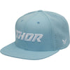 The Thor Corp Hat Sku 25014295 in Light Blue with design on Front of hat on a white background