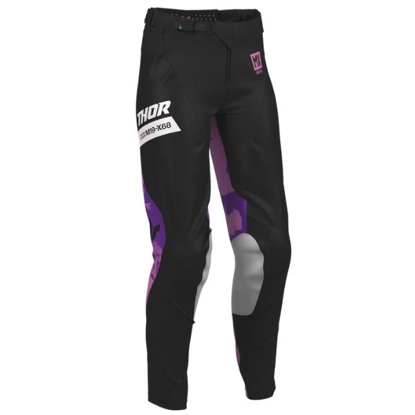 Thor Launchmode Bleach Pants (Womens) front angle view Colors: Black/Orchid SKU:290204 | Available at BTO Sports.