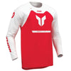 Front of Thor Ridemode Menace Jersey Youth in Red with Thor Graphic on center Sku 2912268 on a white background | SKU: 29122678 | Available at BTO Sports