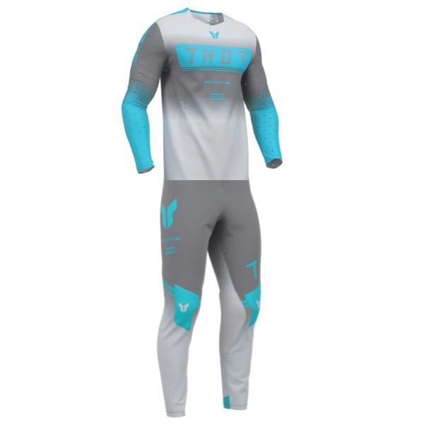Thor Sportmode Geo Jersey, Pant Combo in Charcoal/Gray