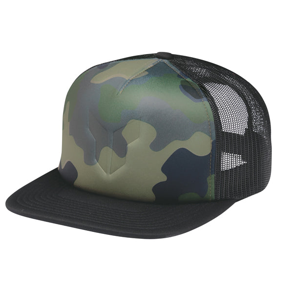 The Thor Shadow Hat Sku 25014467 in Green Camo and black with Logo on Front of hat