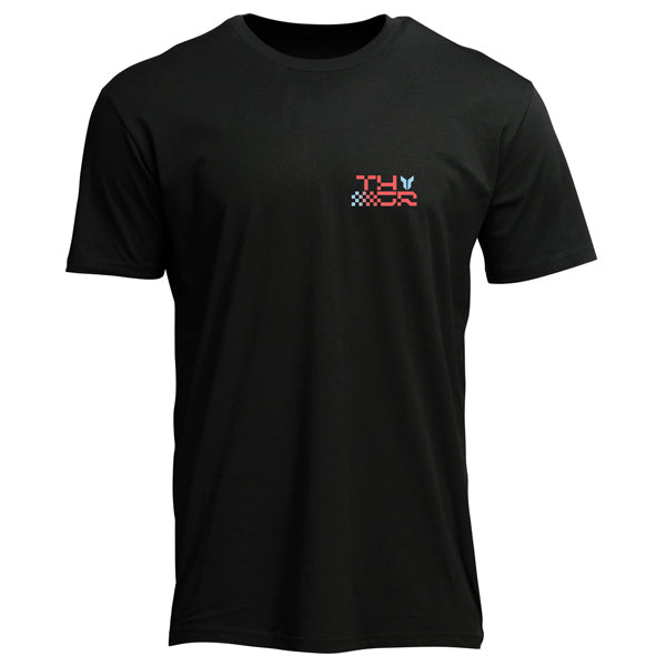 Studio photo on a white background of Thor Vantage Tee; showing tee fit, printed graphics, and crew neckline; SKU 3030251; Colors: Black, Cream