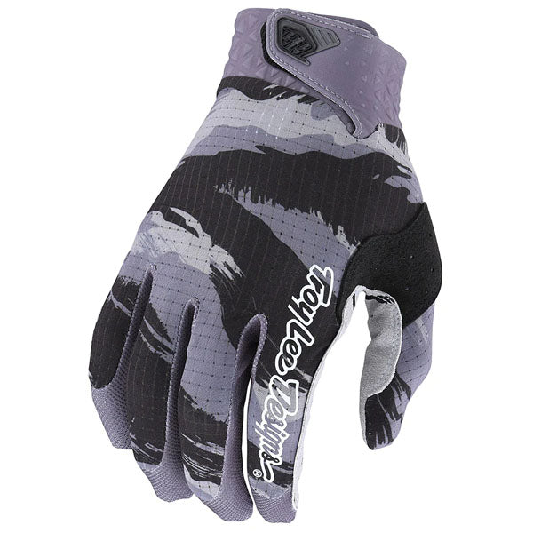 Product image of Troy Lee Designs 0055 GLOVE BRUSHED CAMO BLACK GRAY f4c6c556 a4cc 4299 9c6b 1c5222f4391b motocross gloves showing fit, construction, and colorway | Available at BTO Sports