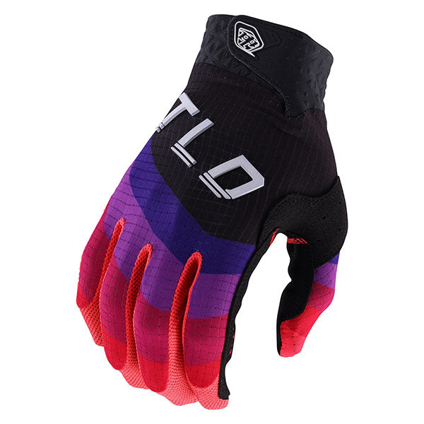 Product image of Troy Lee Designs BTO Sports 0000 TLD M24D1 AIR GLOVE REVERB BLKGLORED 01 motocross gloves showing fit, construction, and colorway | Available at BTO Sports