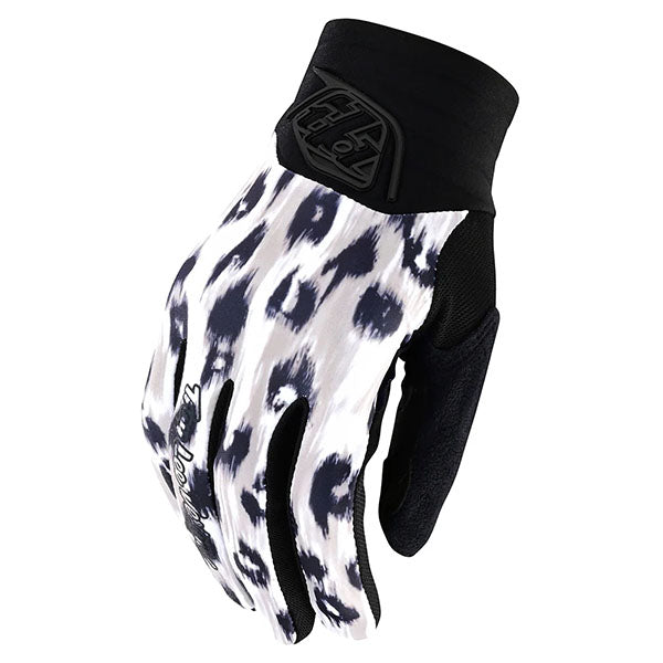 Product image of Troy Lee Designs BTO Sports 0001 TLD LUXE GLOVE WILDCAT WHT 01 motocross gloves showing fit, construction, and colorway | Available at BTO Sports