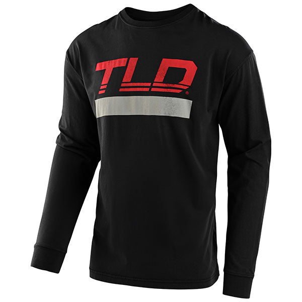 Professional studio photo of Troy Lee Designs Speed Long Sleeve Tee; showing long-sleeve cut, printed graphics, and crew neckline; SKU 7295560