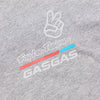 Professional studio photo of Troy Lee Designs TLD GasGas Team Core Short Sleeve Tee; showing tee fit, printed graphics, and crew neckline; SKU 7010150