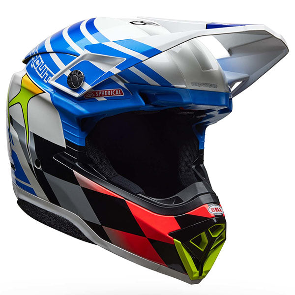 Bell Helmets Bell - Moto-10 Spherical Pro Circuit Replica 25 Helmet off-road motocross helmet, showing aerodynamic shell design, ventilation ports, and secure retention system built for rider comfort and protection. SKU 07165402.