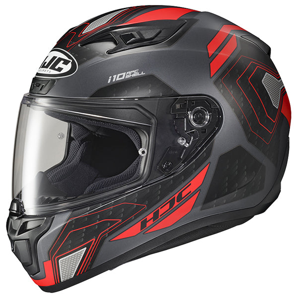 side view of HJC SKU 810373103 in Red/Black, sizes XS, SM, MD, LG, XL for motocross helmet, dirt bike, off road.